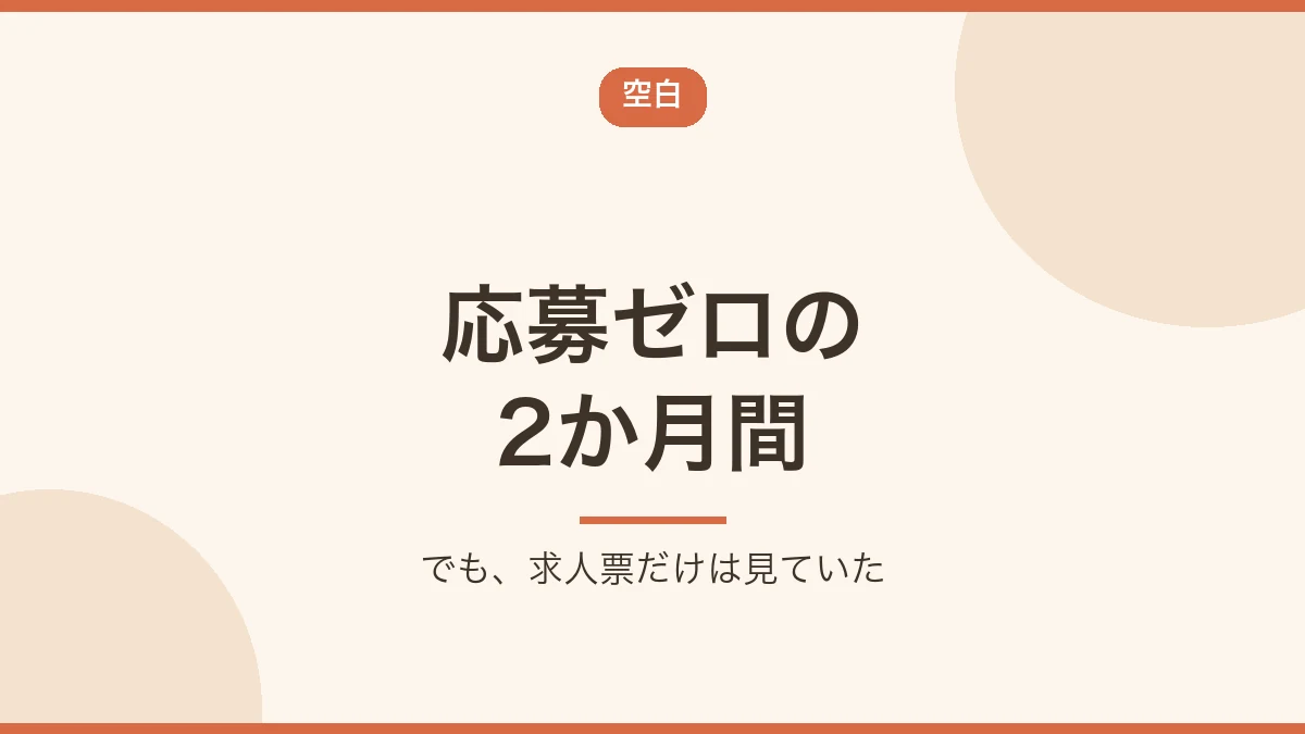 応募がゼロだった2か月間も求人票は見ていたことを示すバナー画像